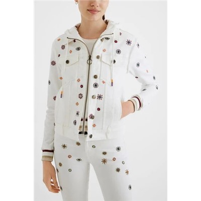 Chaqueta slim vaquera bimateria