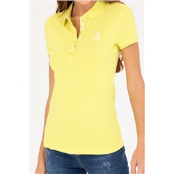 Kadın Neon Sarı Basic Polo Yaka Tişört