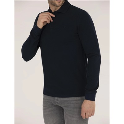 Lacivert Slim Fit Basic Sweatshirt
