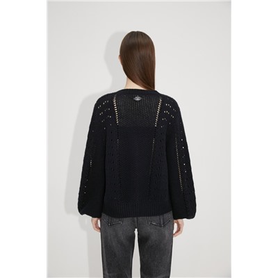 Cárdigan de lana y mohair Negro