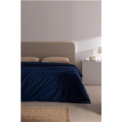 Manon King Size %100 Pamuk Ranforce Düz Nevresim - Lacivert