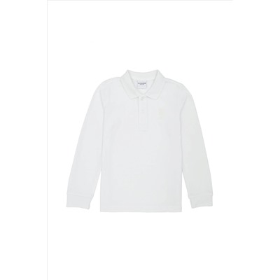 Erkek Çocuk Beyaz Basic Sweatshirt