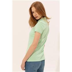 Kadın Mint Basic Polo Yaka Tişört