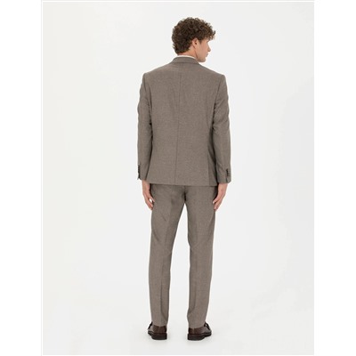 Açık Kahverengi Slim Fit Takım Elbise