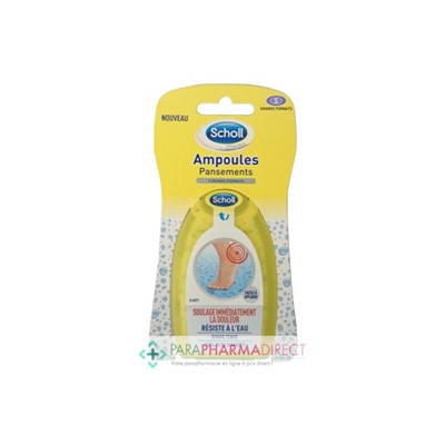Scholl Pansements Ampoules Talons Double Protection Grands Formats x5