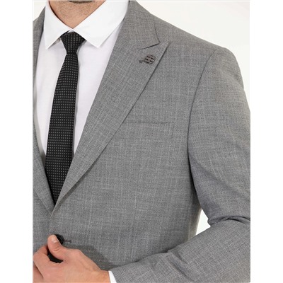 Gri Slim Fit Takım Elbise