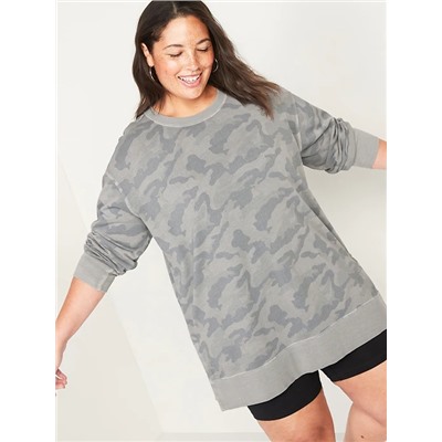Oversized Specially Dyed Plus-Size Tunic Sweatshirt