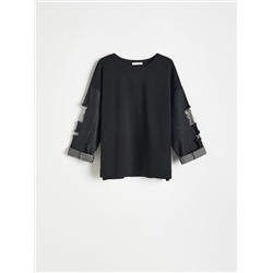 Shirt mit Jeansärmeln