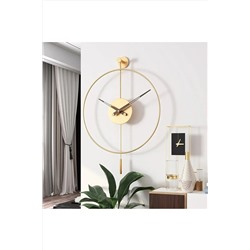 MetaQuartz Aksesuar 40 Cm Gold Tiktok - Ceviz 18 Akrep Yelkovan , Modern Dekoratif Metal Duvar Saati Metaxxx40Gold