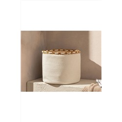 English Home Lace Örgü Sepet 30x25 Ekru 10039379-ty