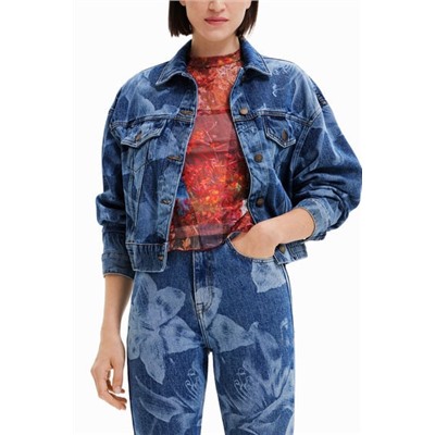 Chaqueta vaquera flores