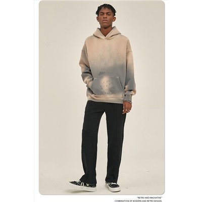 ARTI*E Sprayed Monkey Washed Water Old Edge Модный бренд Толстовка с капюшоном с эффектом старения Унисекс