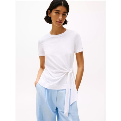 Side-Tie Crewneck T-Shirt