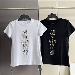 Эластичная женская футболка с пайетками ARMAN*I EXCHANGE ОРИГИНАЛ!