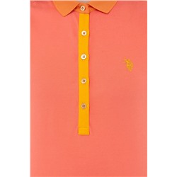 Kadın Nar Çiçeği Basic Polo Yaka Tişört