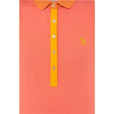 Kadın Nar Çiçeği Basic Polo Yaka Tişört