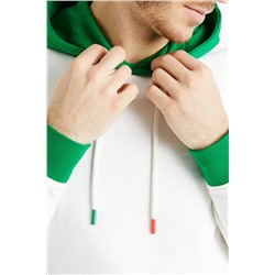 Sudadera con capucha Blanco y verde