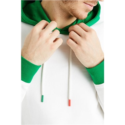 Sudadera con capucha Blanco y verde