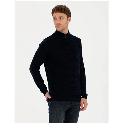 Lacivert Slim Fit Kazak