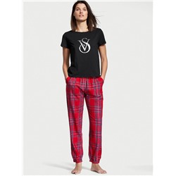 VICTORIA'S SECRET Flannel Jogger Tee-jama