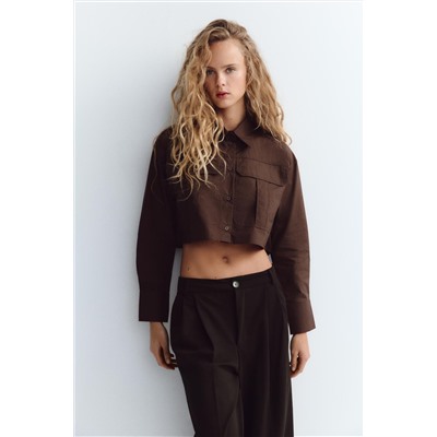 CROPPED POPLIN SHIRT