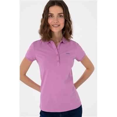 Kadın Pembe Basic Polo Yaka Tişört