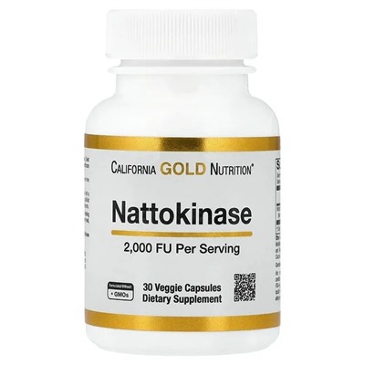 California Gold Nutrition, Nattokinase, Proteolytic Enzyme, 2,000 FUs, 30 Veggie Capsules