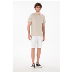 Erkek Regular Fit Bisiklet Yaka Taş Basic Tişört