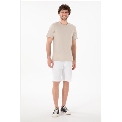 Erkek Regular Fit Bisiklet Yaka Taş Basic Tişört