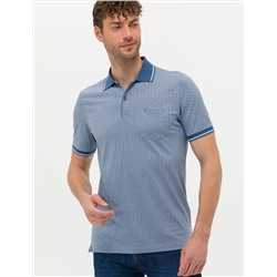 Koyu Mavi Regular Fit Baskılı Polo Yaka Tişört
