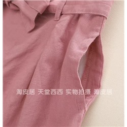 Детские широкие брюки из смесового хлопка и льна   🌟Mang*o