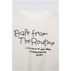 T-SHIRT WITH EMBROIDERED SLOGAN