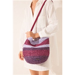 Bolso cruzado rafia estampado multicolor