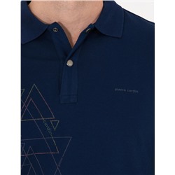 Lacivert Slim Fit Desenli Polo Yaka Tişört