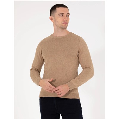 Camel Melanj Slim Fit Bisiklet Yaka Basic Triko Kazak