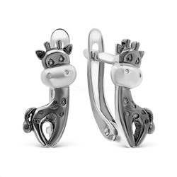 Серьги детские из серебра родированные 925 пробы 5040рч
