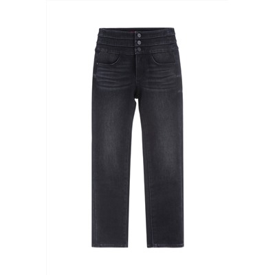 Vaquero skinny fit de tiro alto Negro