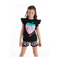 Denokids, Berry Cute Kız Çocuk T-shirt Şort Takım