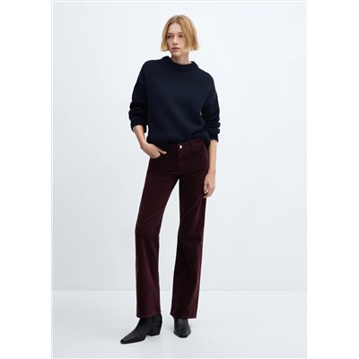 Pantalón flare tiro medio pana