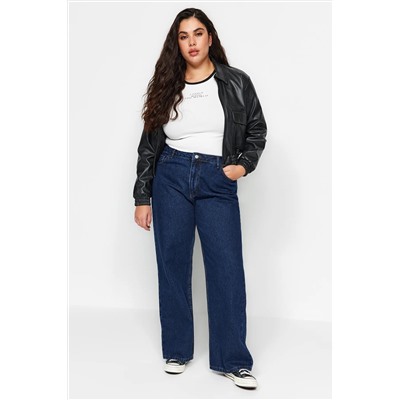 Indigo Yüksek Bel Geniş Paça Büyük Beden Wide Leg Jeans TBBAW23CJ00020