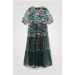 Vestido midi volantes