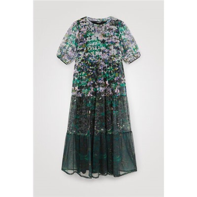 Vestido midi volantes