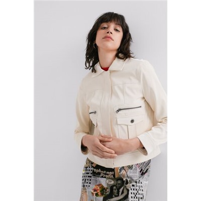 Chaqueta PU bolsillos