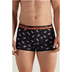 Retropants aus Baumwolle mit Print und Logobund