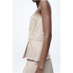 ZW ASYMMETRIC FRAYED BUSTIER