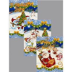 К-т полотенец "Рождественская сказка" 50*60 см. - 3 шт. вафля хлопок 100%