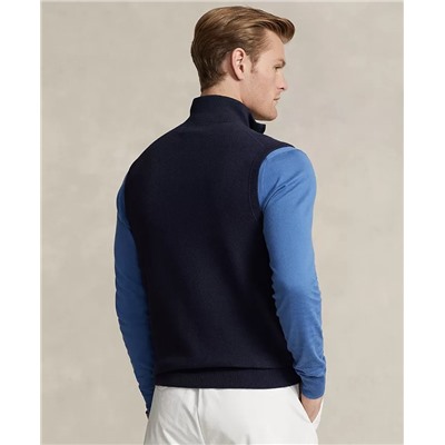 Polo Ralph Lauren Men's Mesh-Knit Cotton Full-Zip Sweater Vest