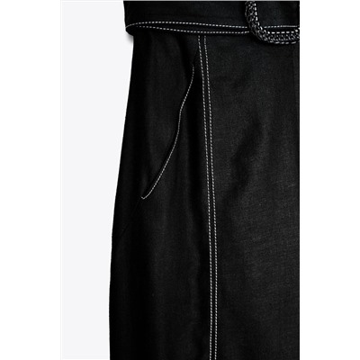 STRAPLESS LINEN BLEND JUMPSUIT