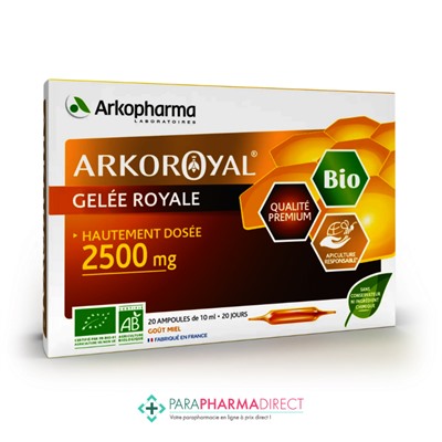 ArkoPharma ArkoRoyal Gelée Royale Haute Dosée 2500mg 20 ampoules