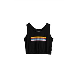 Bad Bear, Kadın Raınbow Tank-top Crop - Siyah
